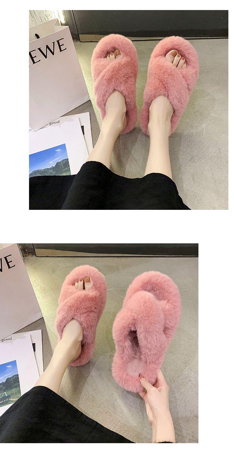 Women's Winter Fur Slippers for Home