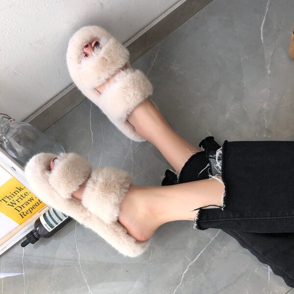 Women's Winter Fur Slippers for Home - Image 5