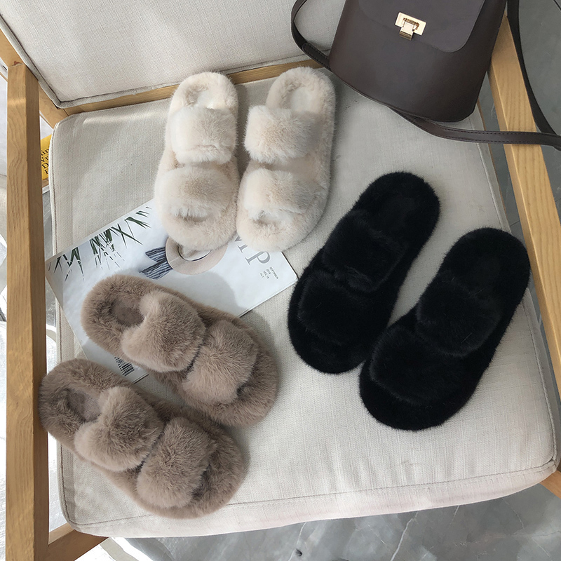 Women's Winter Fur Slippers for Home