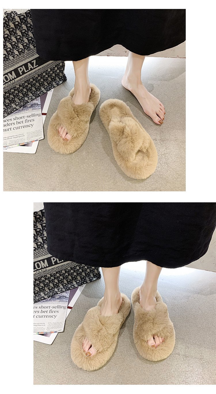 Women's Winter Fur Slippers for Home