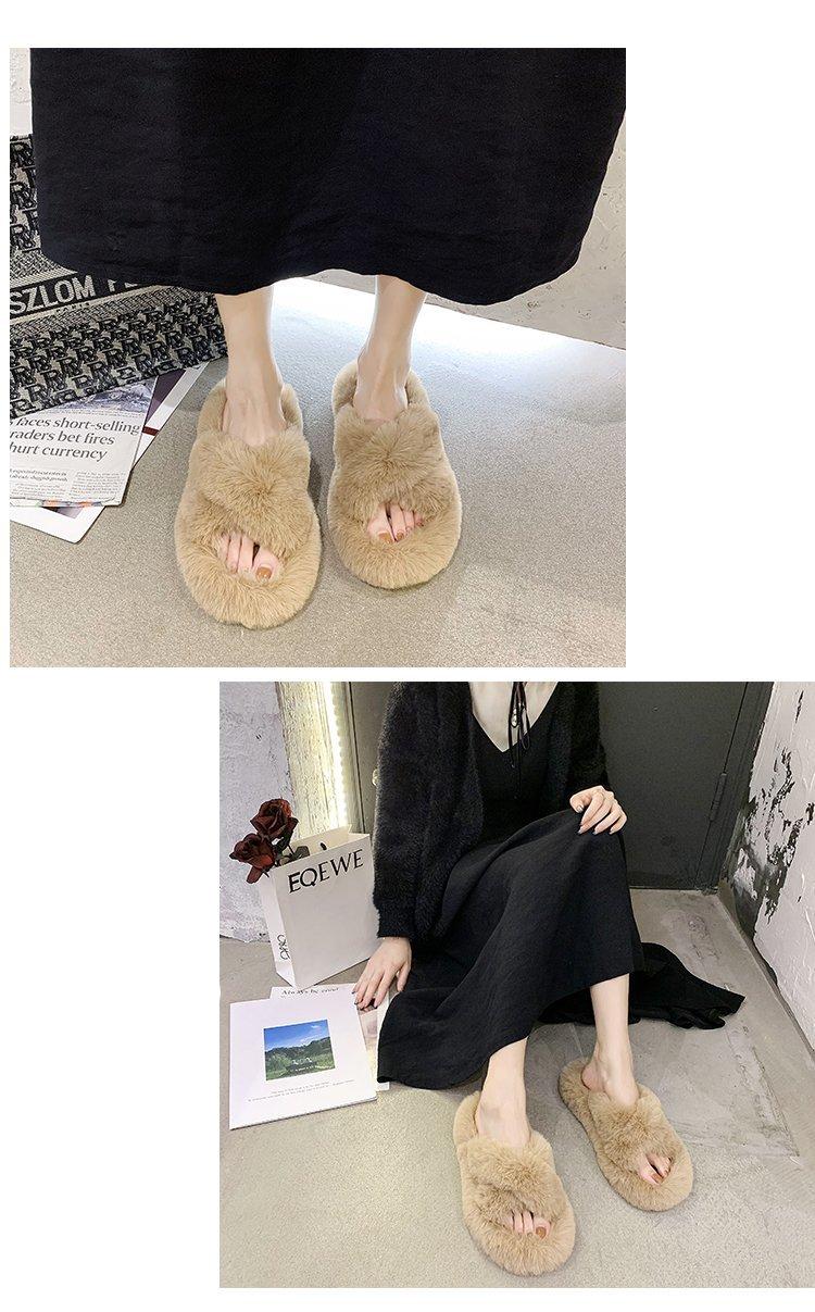 Women's Winter Fur Slippers for Home