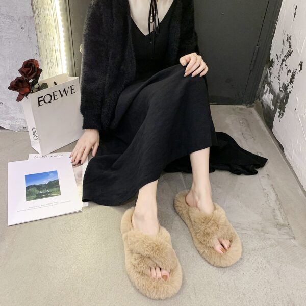 Women's Winter Fur Slippers for Home - Image 7