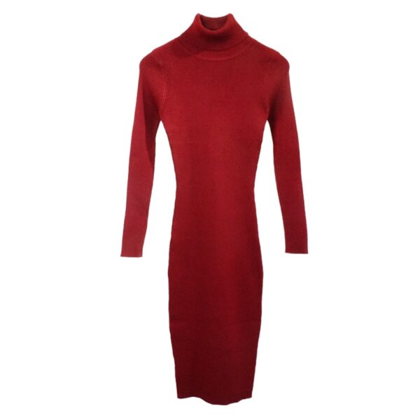 Winter Turtleneck Sweater Dress for Women - Image 7