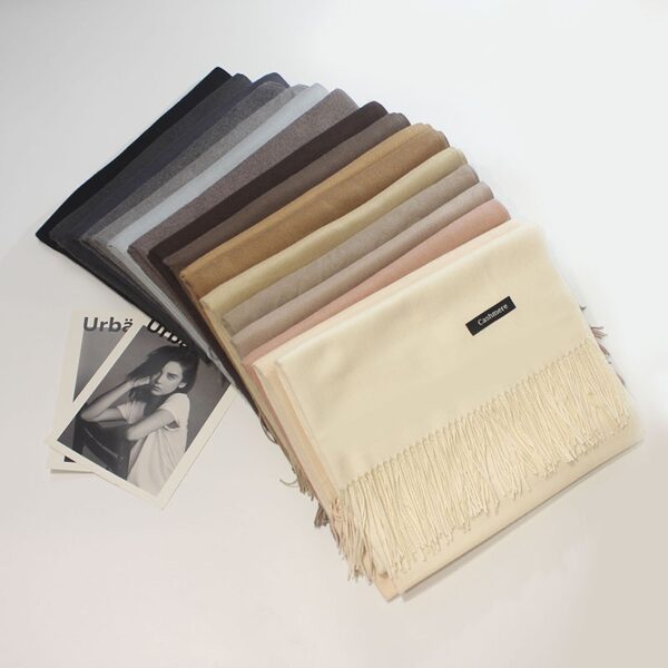 Women's Cashmere Scarf with Tassel - Image 3