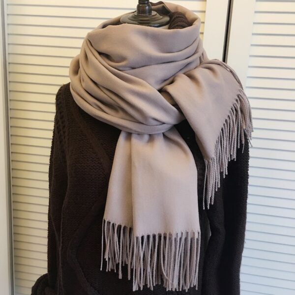 Women's Cashmere Scarf with Tassel - Image 7